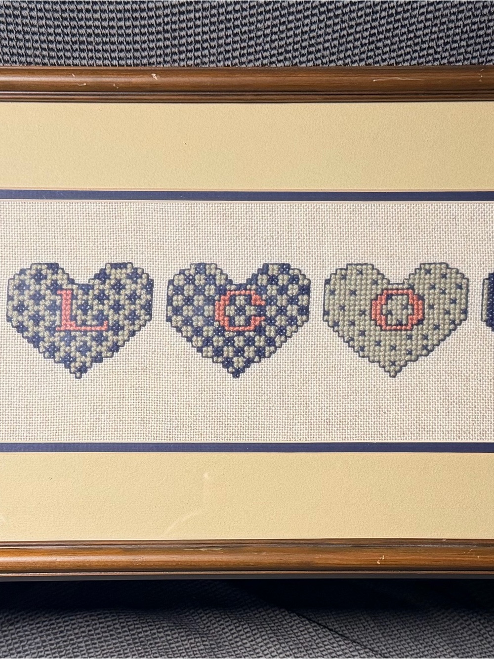 Vintage Charm for Your Entryway beautiful hand-stitched cross stitch wall piece
